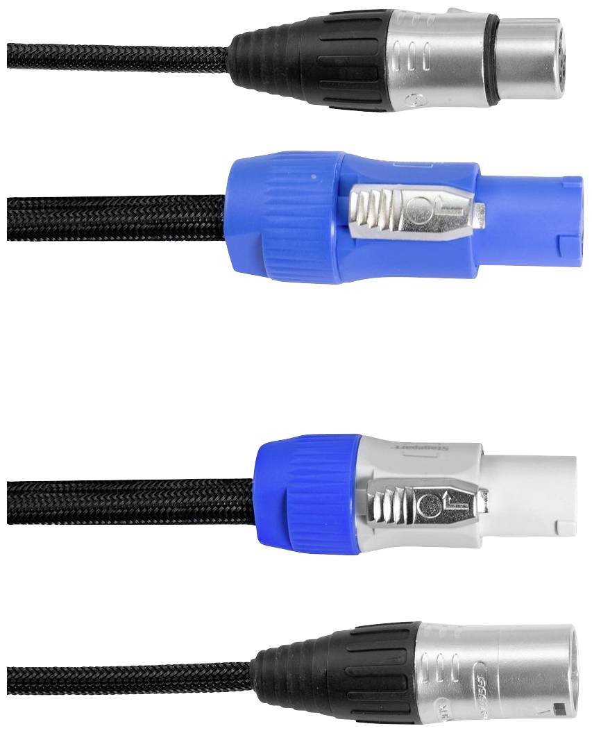 Eurolite Power-Hybrid DMX Cable [1x XLR socket 5-pin - 1x XLR socket 5-pin] 1.5 m