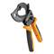 A cable cutter with black and orange handles. Suitable for cutting thick cables and wires.