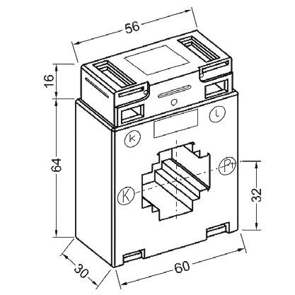 Celsa AST 315 300/5A 2.5VA Kl. 1 Current transformer attachment Primary current 300 A Secondary current 5 A Line feed-th-6