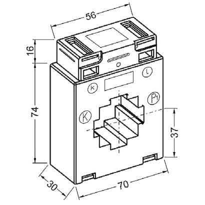 Celsa AST 412 400/5A 5VA Kl. 1 Current transformer attachment Primary current 400 A Secondary current 5 A Line feed-thro-4