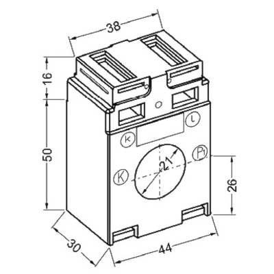 Celsa AST R21 60/5A 1.25VA Kl. 1 Current transformer attachment Primary current 60 A Secondary current 5 A Line feed-thr-3