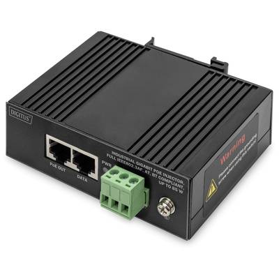 Digitus DN-651141 PoE injector 10 / 100 / 1000 MBit/s IEEE 802.3af (12.95 W), IEEE 802.3at (25.5 W), IEEE 802.3bt, IEEE8