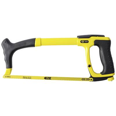Yellow metal saw with a black handle, suitable for precise cutting of metalwork.<br><br>Note: I noticed an additional Arabic character at the end of the original text which appears to be a random or unintended character, so I did not translate it.