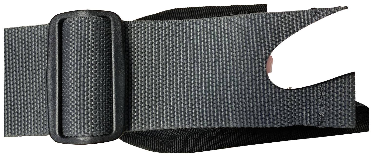 A grey nylon fabric band with a black plastic buckle, typically used for fastening applications or as a strap.