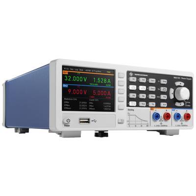 A digital dual-channel power supply unit displaying voltage and current: CH1 32.00V, 1.528A; CH2 9.000V, 5.000A.