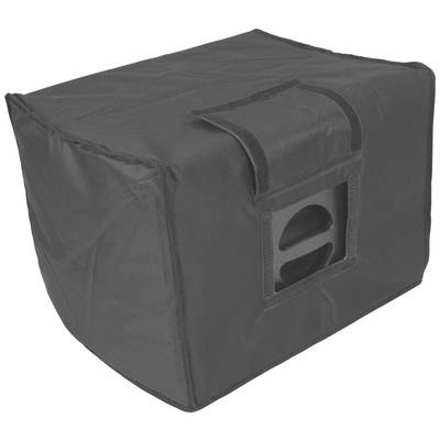 Black fabric cover with handle, suitable for covering and protecting small rectangular devices or items.