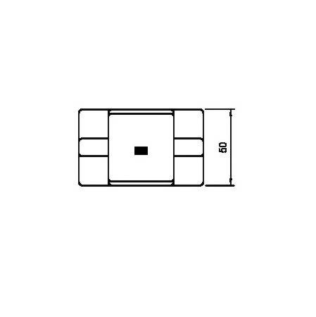 Technical drawing of a square area with a smaller square in the centre and a dimension line '50' on the right side.