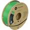 Green 3D printer filament spool by Polymaker, model PolyLite ASA. Eco-friendly, in a cardboard packaging with QR code and product details label.