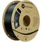 Black Polymaker ASA filament reel for 3D printing, spooled on recycled cardboard, supports outdoor printing projects.