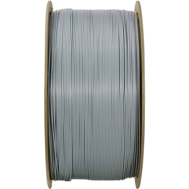 A reel of silver-coloured wire, wound on a wooden spool.