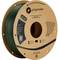 Spool of PolyLite PETG 3D printer filament by Polymaker in Green, 1.75 mm diameter, made from recycled material.