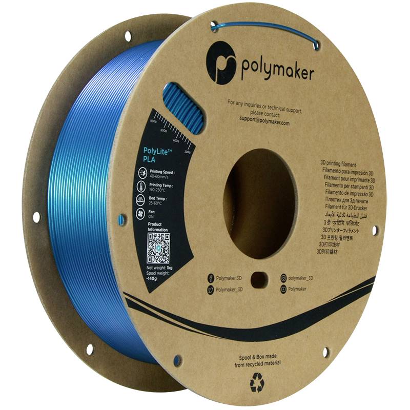 Polymaker PA02083 Starlight Filament PLA Multicolour, Colour change 1.75 mm 1000 g Starlight Neptune PolyLite™ 1 pc(s)