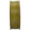 Spool of olive-green filament, viewed from the side. Suitable for 3D printing applications.