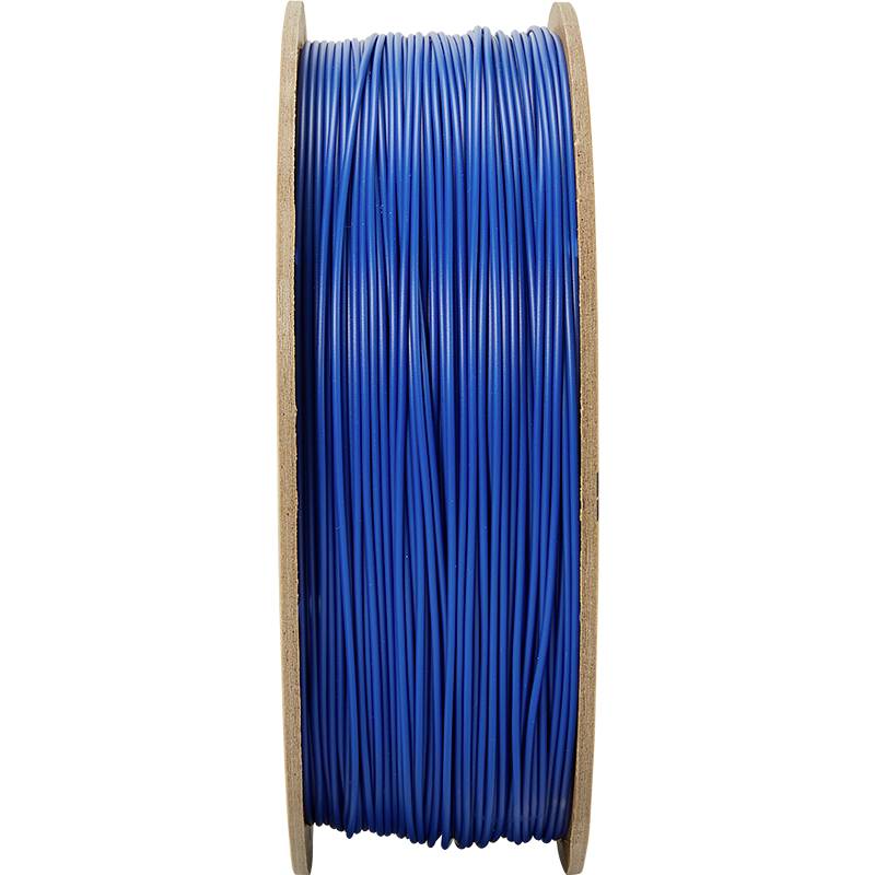 A reel of blue plastic wire, tightly wound.
