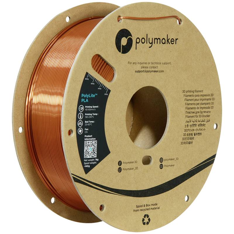 Polymaker PA03003 Silk Filament PLA satin satin 1.75 mm 1000 g Bronze PolyLite™ 1 pc(s)