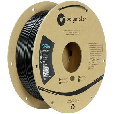 Polymaker PB03002 Filament PETG ESD ESD safe, shatter-proof 2.85 mm 500 g Black PolyMax™ 1 pc(s)