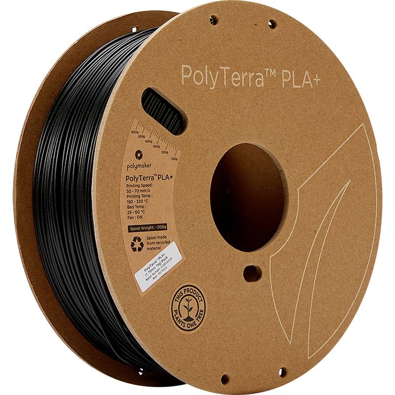 Polymaker PM70945 Regular Filament PLA+ low-plastic, high stiffness 1.75 mm 1000 g Black PolyTerra™ 1 pc(s)