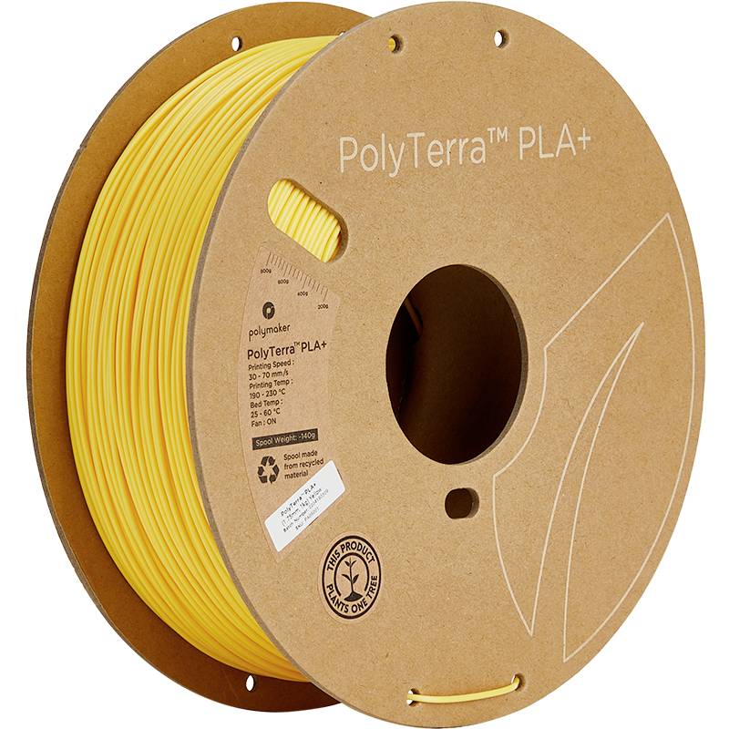 Polymaker PA05001 Regular Filament PLA+ low-plastic, high stiffness 1.75 mm 1000 g Yellow PolyTerra™ 1 pc(s)