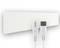 White, flat TV antenna with two protruding coaxial cables, suitable for discreet installation in living areas.
