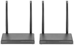Digitus DS-55328 Wireless HDMI (set) 150 m  3840 x 2160 Pixel 4-way multi-viewer switch, Digital whiteboard function , HDMI output (loop-through), with loop function, built-in 3-port Ethernet hub