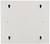 A white rectangular plate with four keyhole openings in the corners for wall mounting.