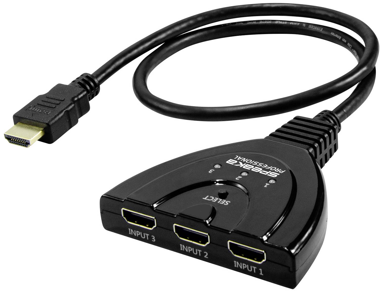 SpeaKa Professional SP-HDSW-200 3 ports HDMI switch Ultra HD compatibility 7680 x 4320 p