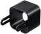 Black adaptor plug with two flat, parallel pins, suitable for connecting electrical devices to a power source.