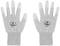 Two grey ESD gloves with logo, designed to protect against electrostatic discharge.