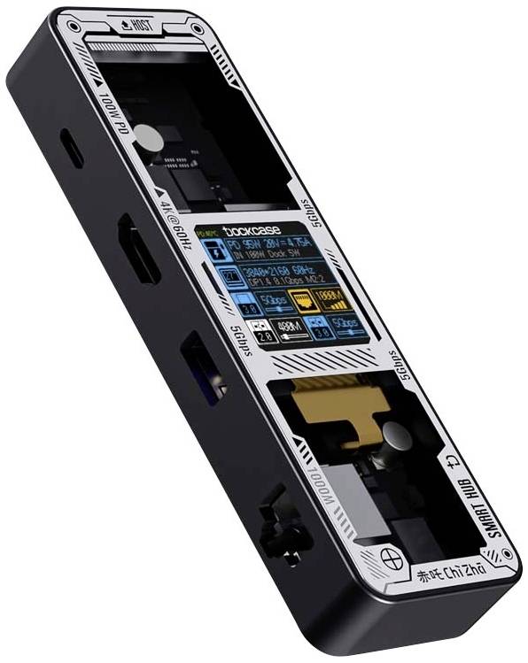 Dockcase USB-C® docking station DPB61L-EB Compatible with (brand): Universal Built-in display, Charging function, USB-C® powered