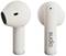 Two wireless earbuds in white, one viewed from the front, one from the back, with the brand inscription 'sudio' on the rear.