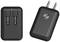 Black Bluetooth adapter with two 3.5 mm plugs and a central switch. Suitable for wireless audio connections on aircraft.