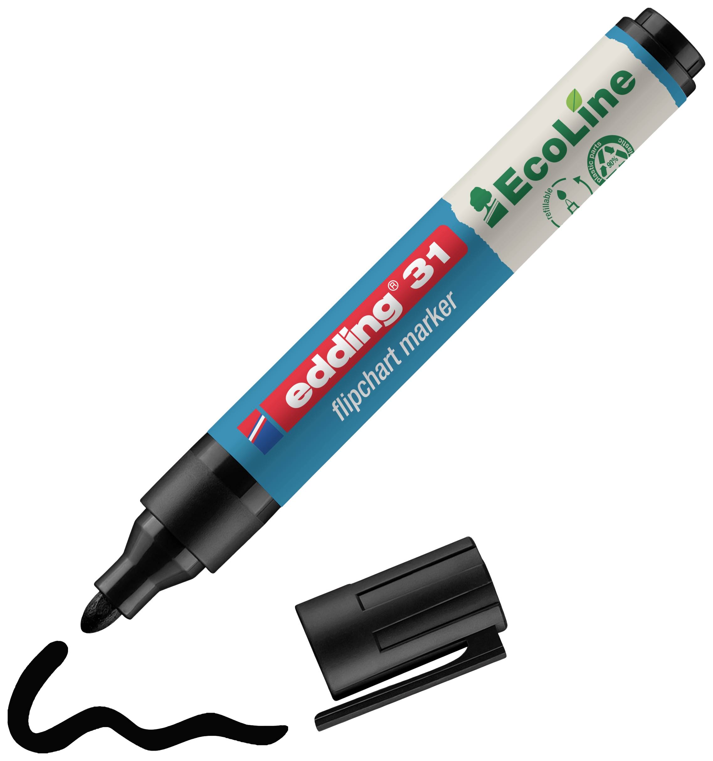 Edding 4-31001 Flipchart marker 31 EcoLine Round tip 1.5 - 3 mm Black 1 pc(s)