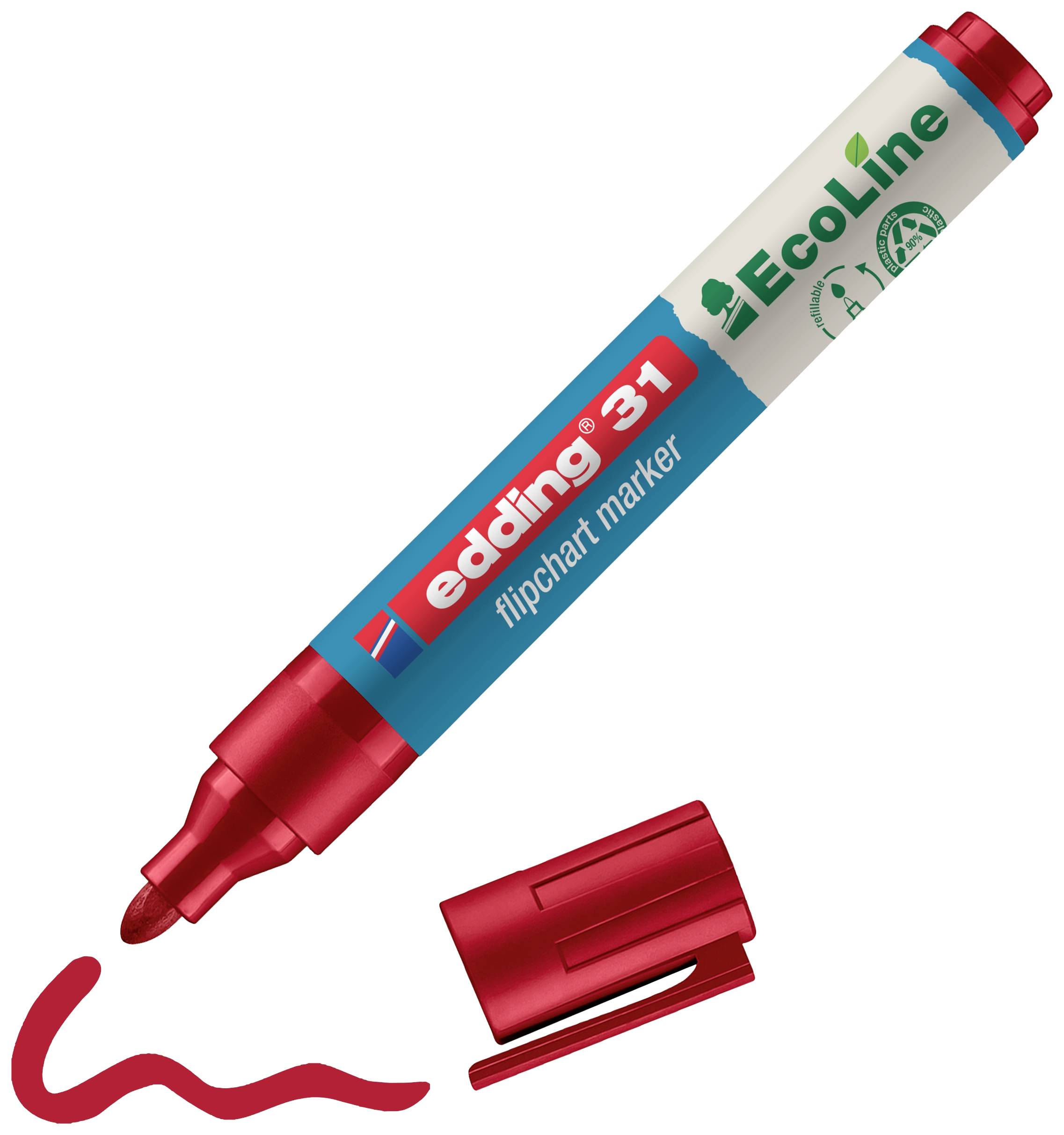Edding 4-31002 Flipchart marker 31 EcoLine Round tip 1.5 - 3 mm Red 1 pc(s)