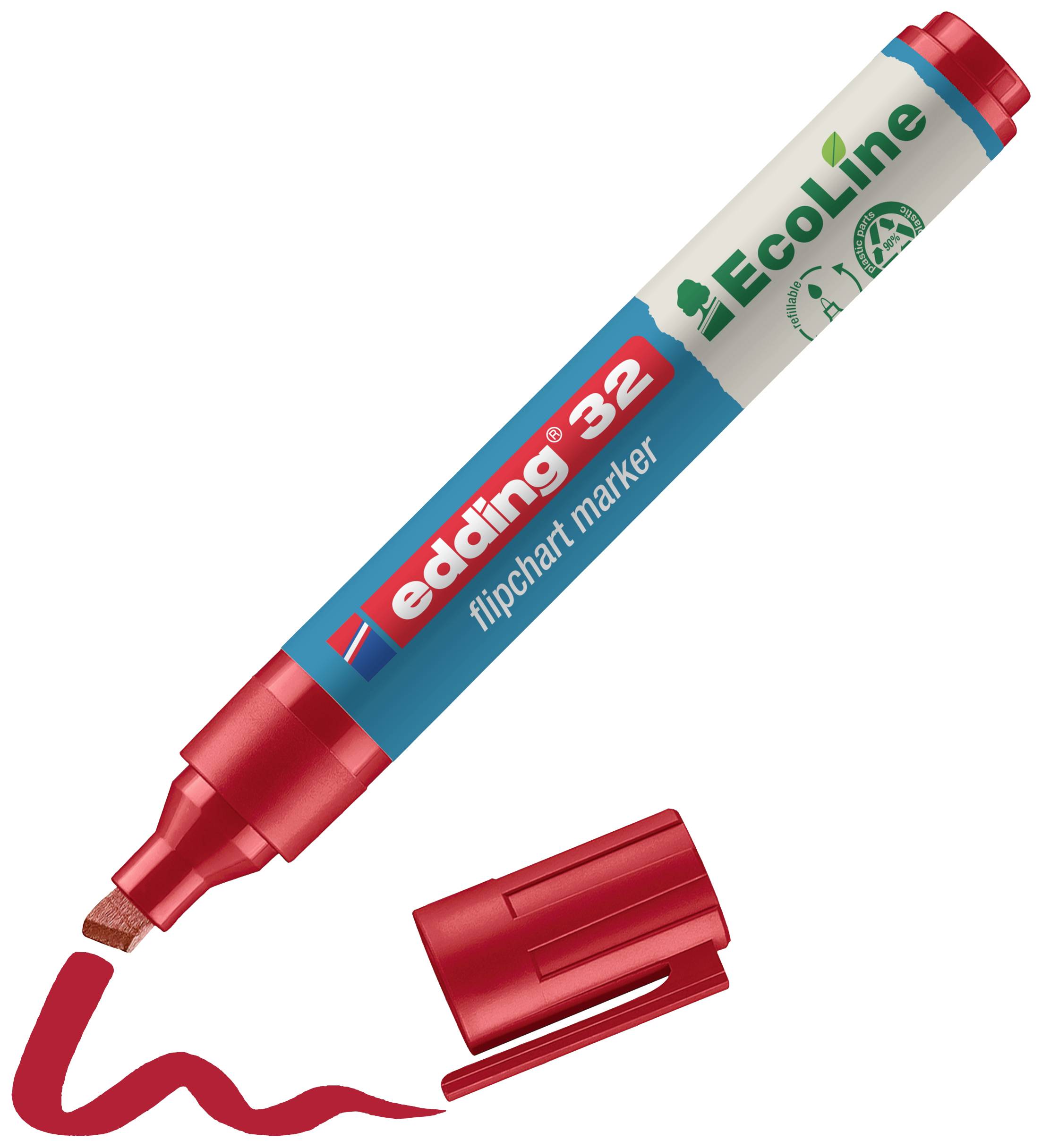 Edding 4-32002 Flipchart marker 32 EcoLine Wedge tip 1 - 5 mm Red 1 pc(s)