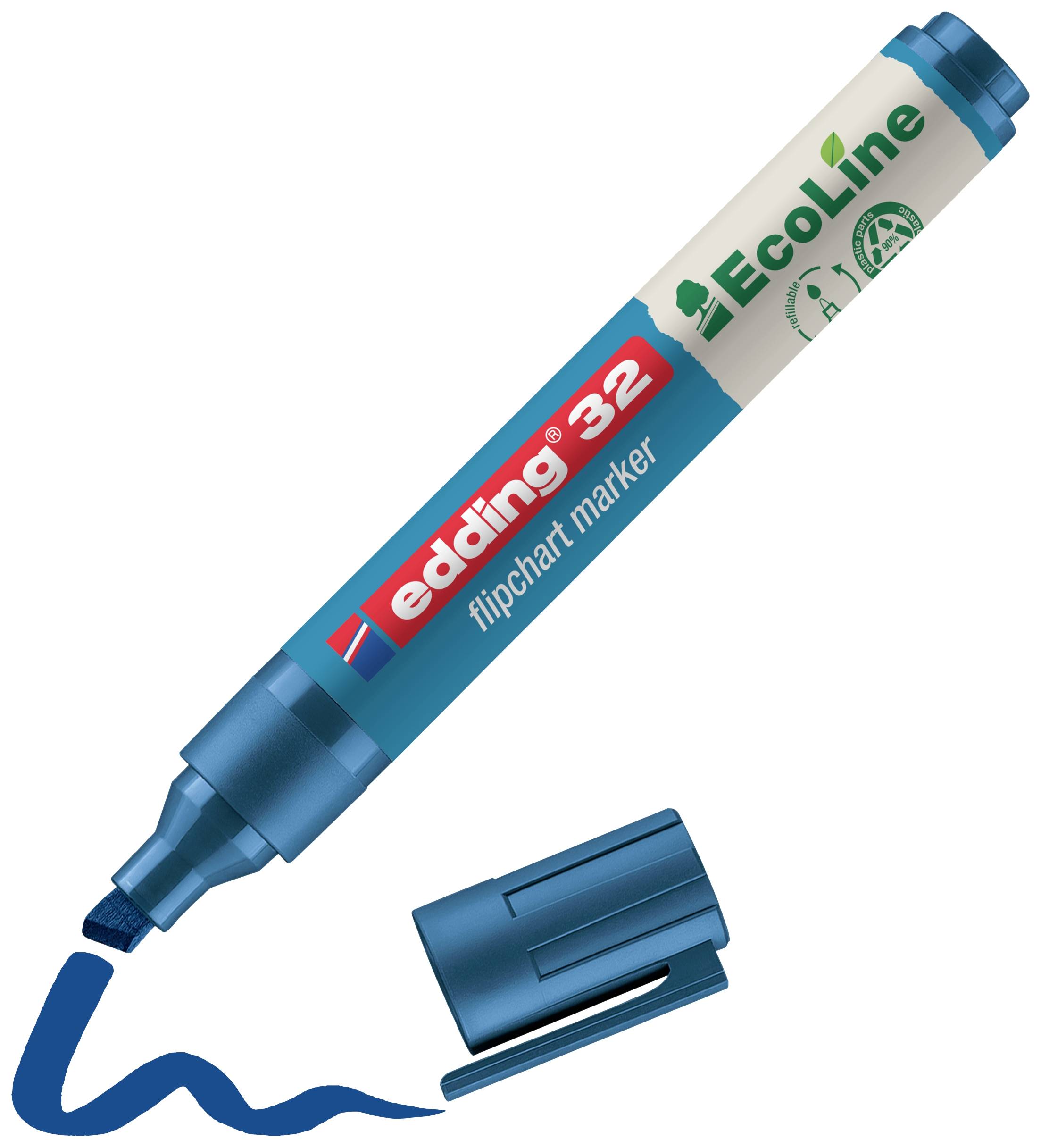 Edding 4-32003 Flipchart marker 32 EcoLine Wedge tip 1 - 5 mm Blue 1 pc(s)