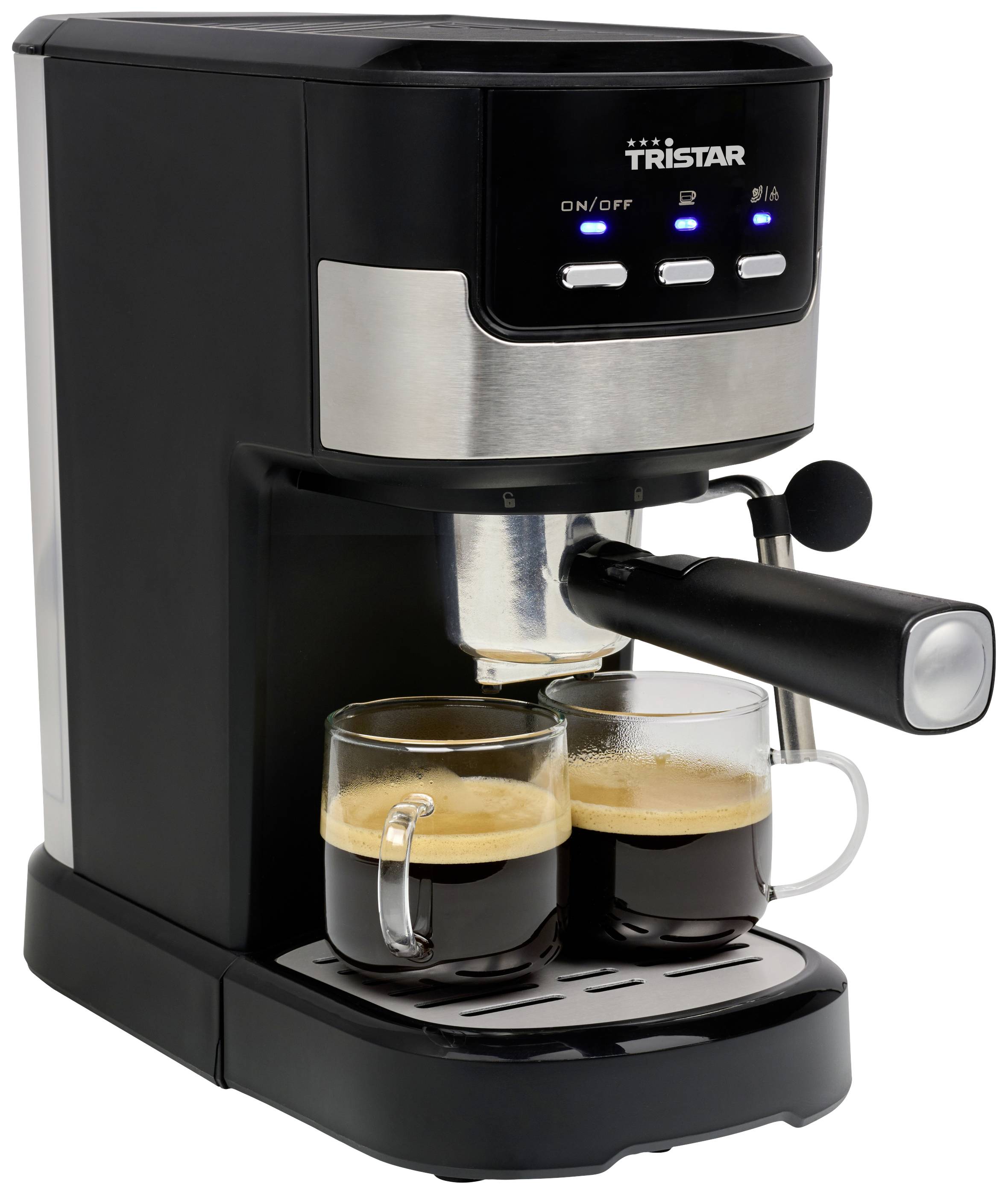 Tristar CM-2278 Espresso machine with sump filter holder Black, Stainless steel 1100 W