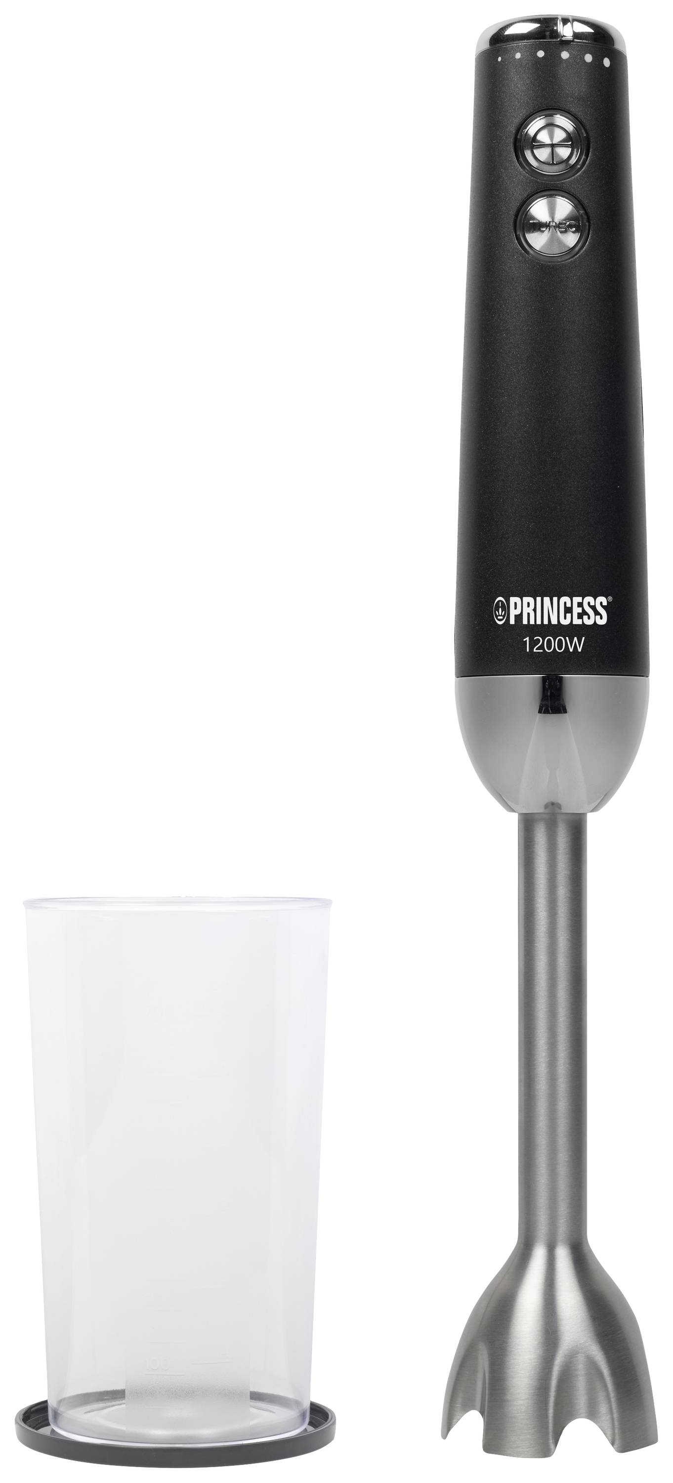Princess 01.221229.01.001 Hand-held blender 1200 W Black, Stainless steel