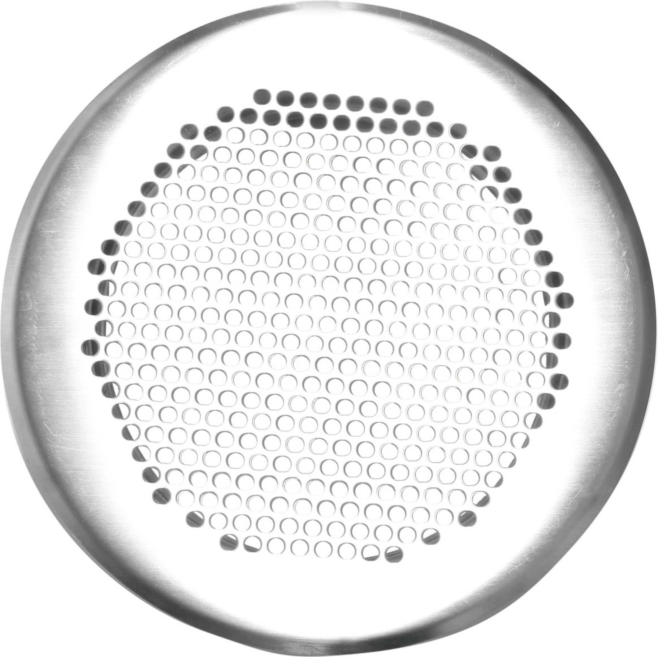 Round metal mesh with a hexagonal pattern, commonly used as a ventilation grille or speaker cover.