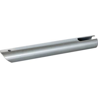 Metal tube section with recess and hole, possibly part of a mounting system or construction.
