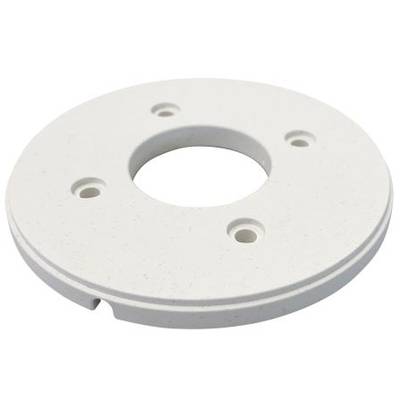 A white, round adapter ring with five screw holes and a central opening.