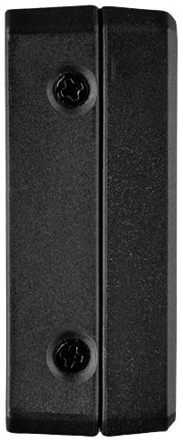 Rectangular, black plastic component with two screws visible.