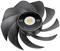 Black fan with eight blades, model 'TOUGHFAN EX12 Pro', suitable for cooling applications, with inscription 'Reverse Fan Blade'.