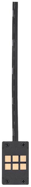 'A rectangular electronic sensor with multiple copper contact surfaces and a black housing, connected by a black cable.'