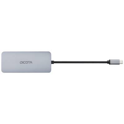 A silver DICOTA USB-C adapter with a short cable.