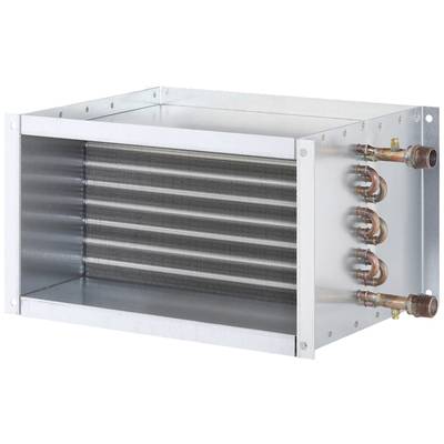 Metal heating heat exchanger with multiple copper pipe connections, primarily used in air conditioning and heating systems.