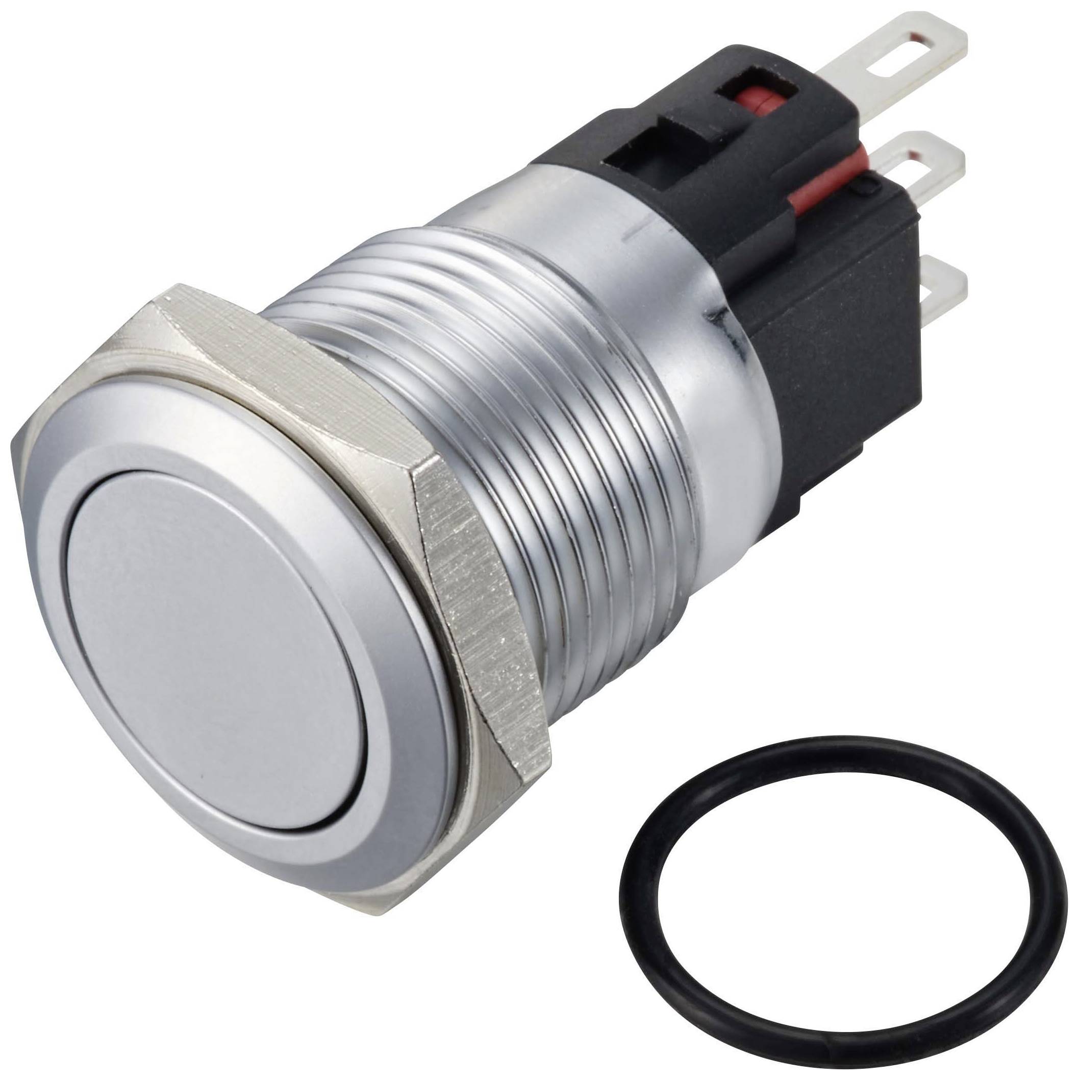 TRU COMPONENTS TC-12647492 Pushbutton switch 250 V AC 3 A 1 x Off/(On) IP65 latch Stainless steel 1 pc(s)