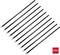 Ten black cable ties with metal fasteners are arranged in parallel. In the bottom right corner, '100x' is written in a red box.