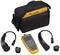 Carry bag containing a diagnostic tool and two sensors for electrical measurements. Fluke logo on the bag and devices.