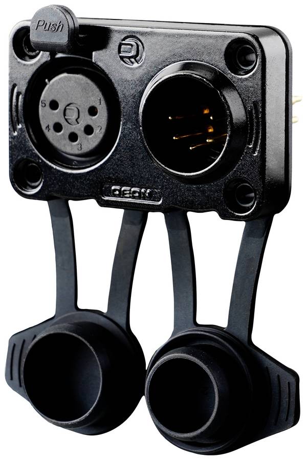 Rean AV RRX5MF-Z-012-1 XLR connector Plug, mount, Socket, built-in Number of pins: 5 Black 1 pc(s)