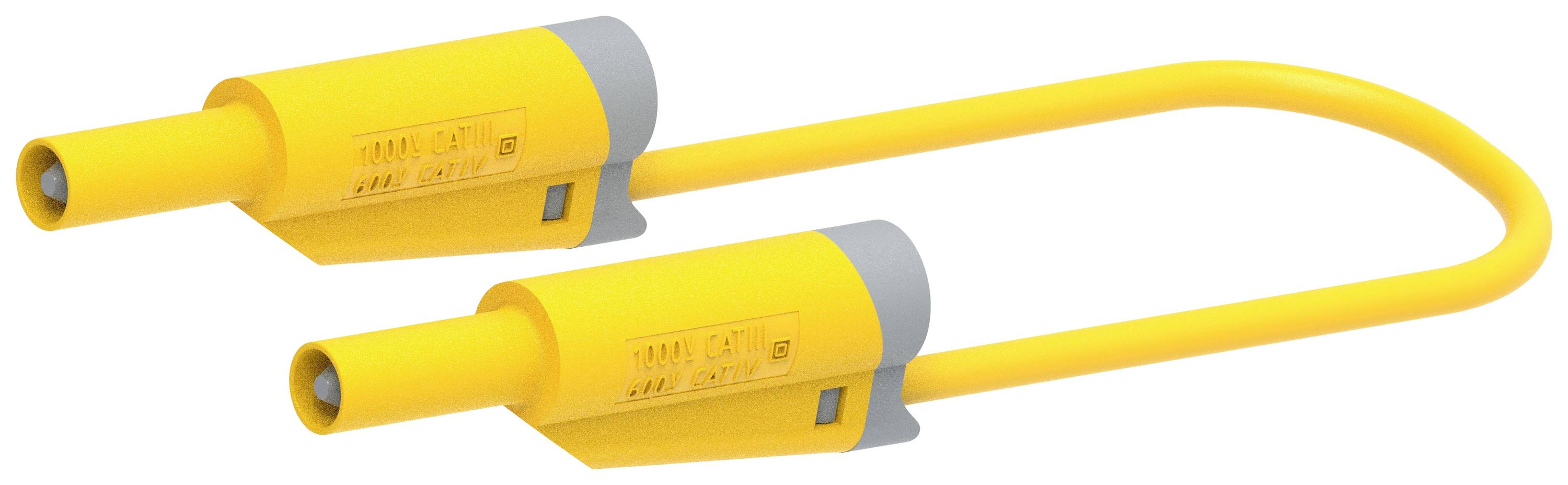 A yellow cable lock with two locking mechanisms, used for securing bicycles or scooters.